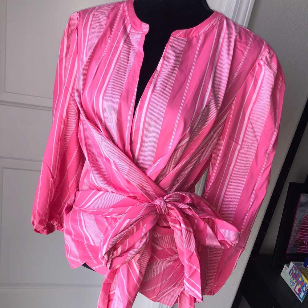 Wrap shirt, Pink